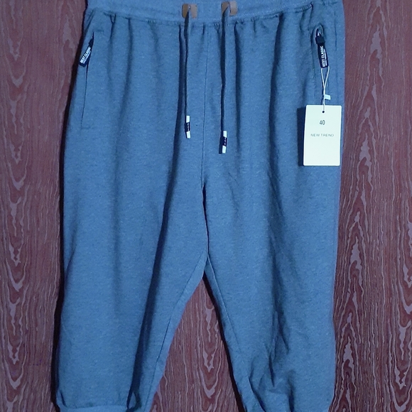 BEST CLASSIC VOGUE FASHION STAY Other - BEST CLASSIC VOGUE FASHION STAY GRAY MEN'S DRAWSTRING PANTS CROPPED ANKLE